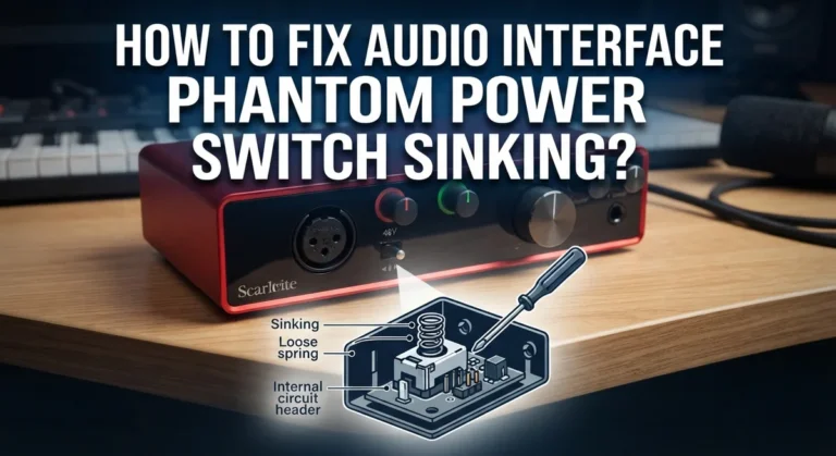 How To Fix Audio Interface Phantom Power Switch Sinking?